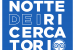 Logo Notte dei ricercatori - scritta con sfondo blu