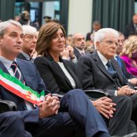 Il Sindaco di Varese Davide Galimberti, il Ministro del Mur e il Presidente della Repubblica in sala
