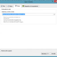 Inserire indirizzo streaming