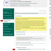 Clicca su Percorsi formativi e programmi, poi sull’anno accademico per cui ti occorre il programma