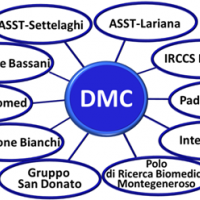 Grafo con al centro il DMC e altre istituzioni del territorio connesse con raggi