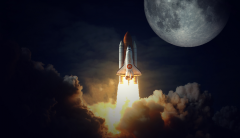 Spazio, missile spaziale, luna