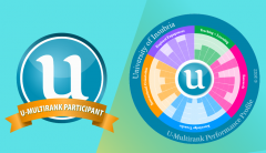 Logo U-Multirank e diagramma a torta dei risultato Insubria