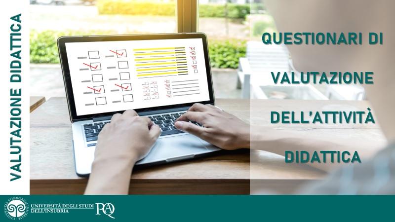 Persona che scrive al PC, introduzione al Video sulla valutazione della didattica